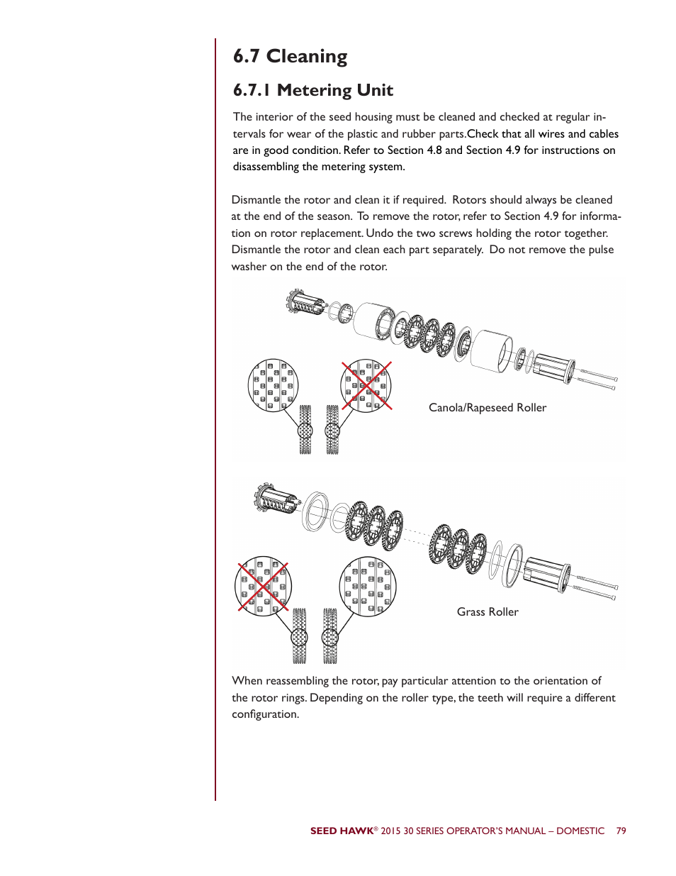 7 cleaning, 1 metering unit | Seed Hawk 30 SERIES 2015 User Manual | Page 84 / 98