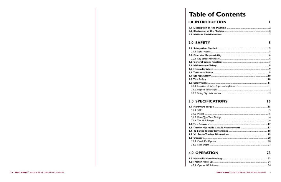 Seed Hawk TOOLBAR 2014 User Manual | Page 2 / 57