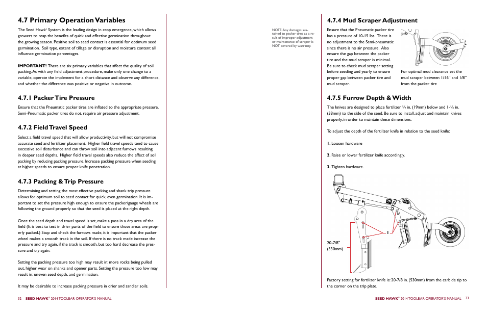 7 primary operation variables | Seed Hawk TOOLBAR 2014 User Manual | Page 20 / 57