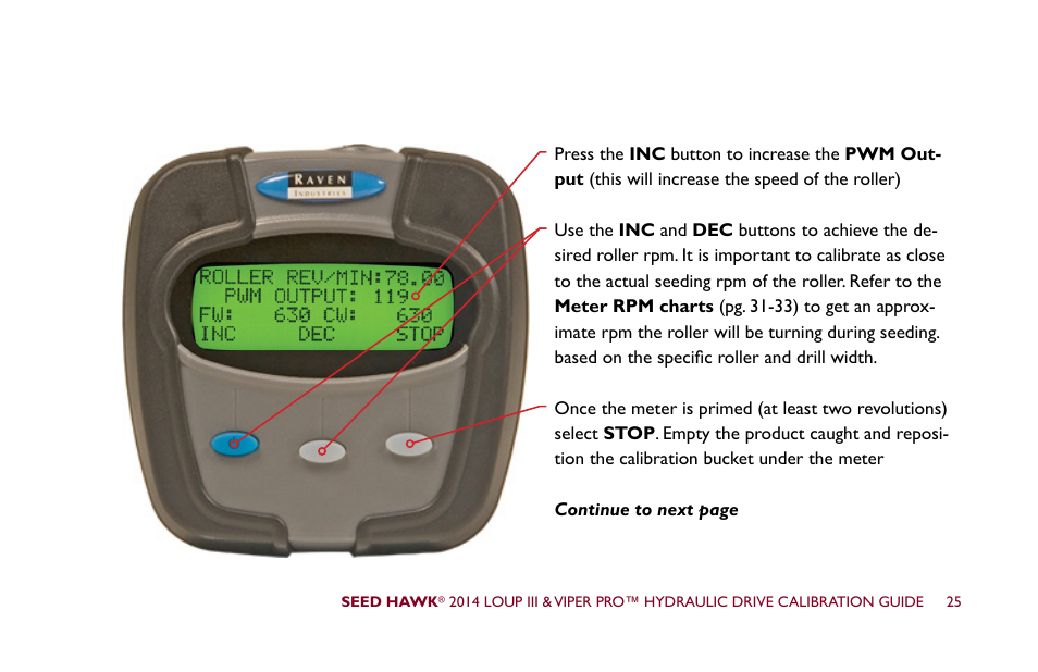 Seed Hawk LOUP III & VIPER PRO 2014 - Hydraulic Drive Calibration Guide User Manual | Page 31 / 72