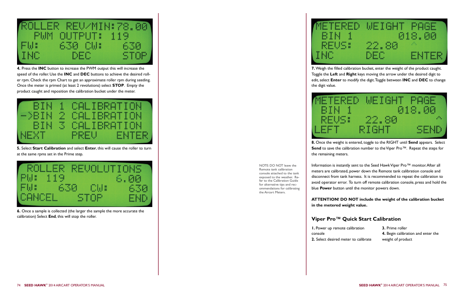 Viper pro™ quick start calibration | Seed Hawk AIRCART 2014 User Manual | Page 41 / 51