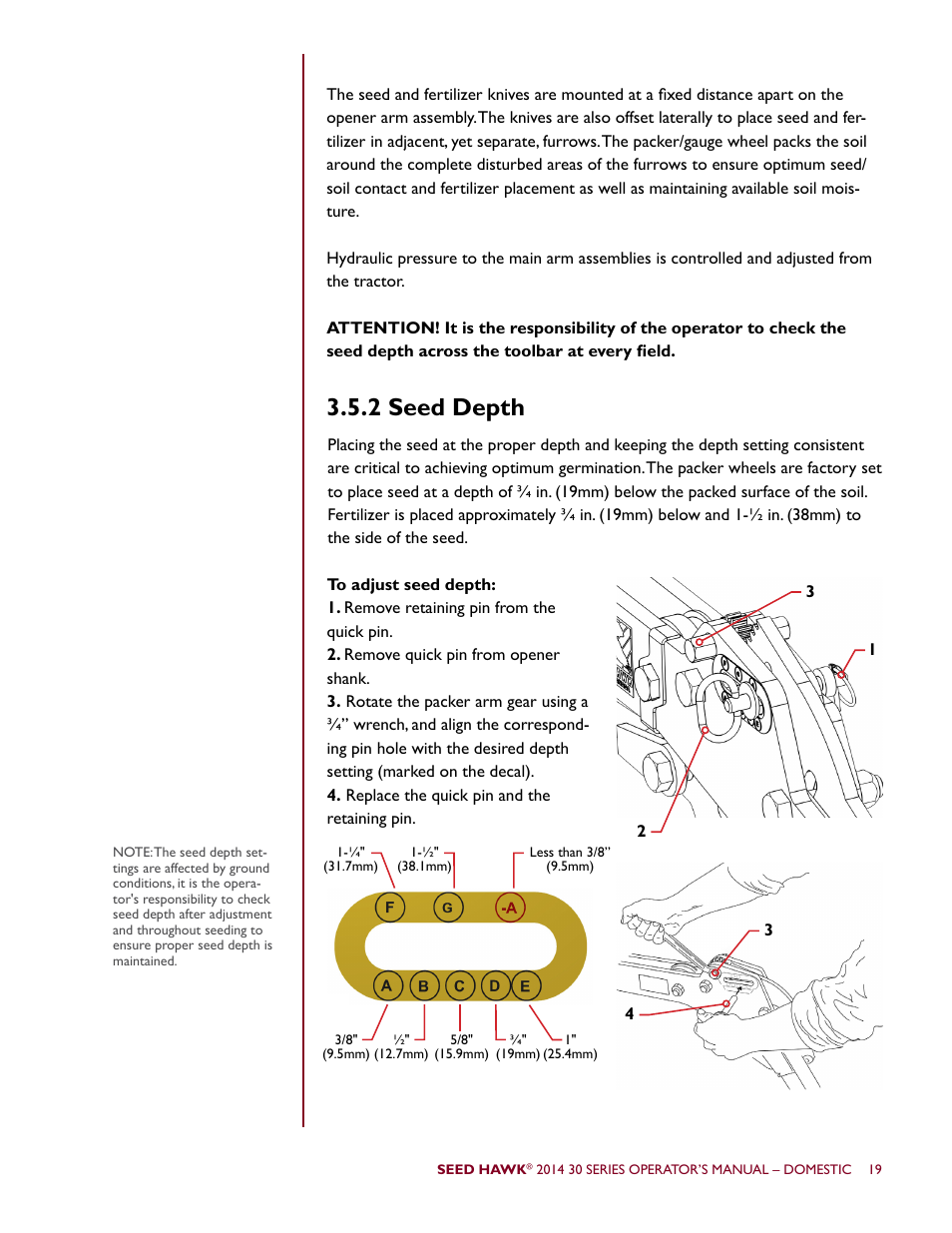 2 seed depth | Seed Hawk 30 SERIES 2014 User Manual | Page 25 / 104