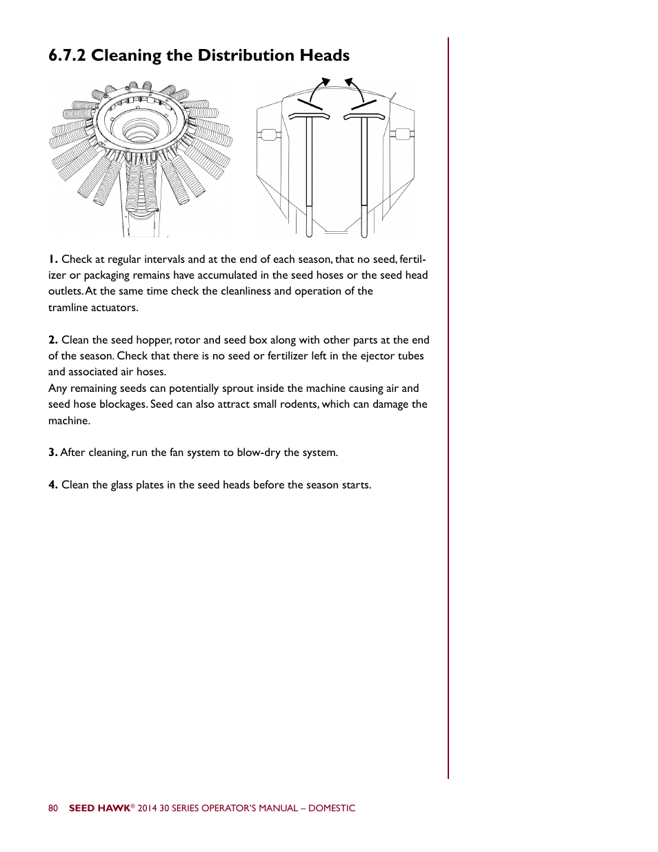 2 cleaning the distribution heads | Seed Hawk 30 SERIES 2014 User Manual | Page 86 / 104