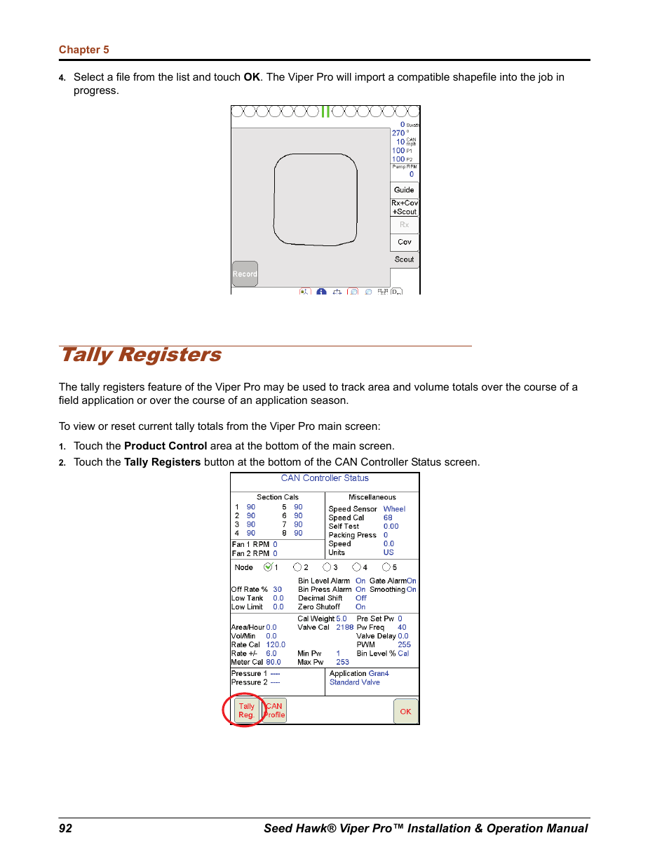 Tally registers | Seed Hawk Raven 2012 User Manual | Page 104 / 286