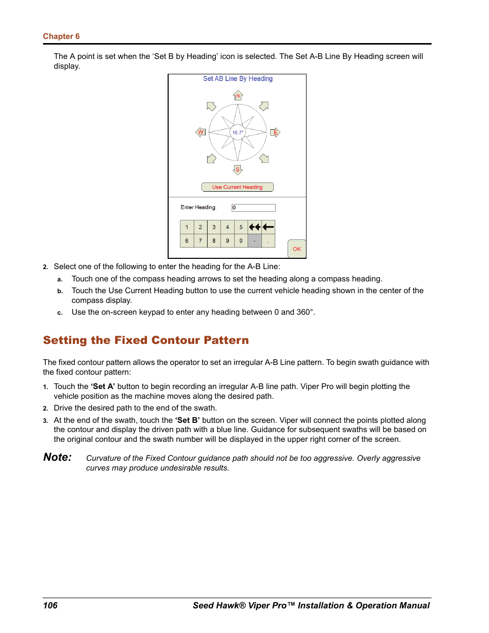 Setting the fixed contour pattern | Seed Hawk Raven 2012 User Manual | Page 118 / 286