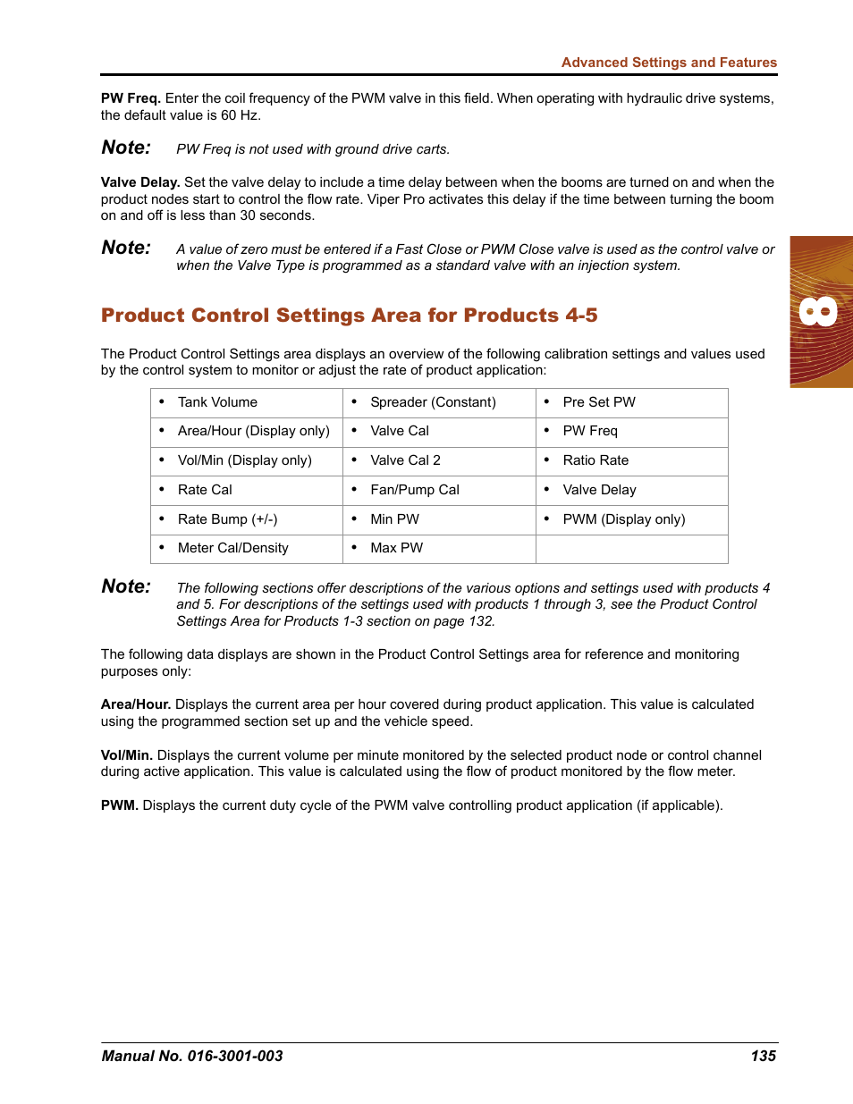 Product control settings area for products 4-5 | Seed Hawk Raven 2012 User Manual | Page 147 / 286