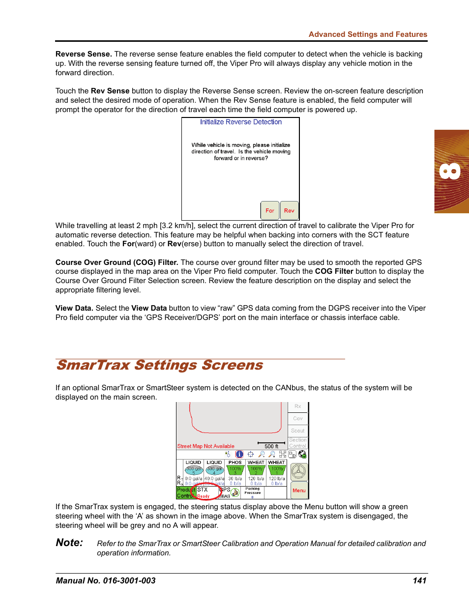 Smartrax settings screens | Seed Hawk Raven 2012 User Manual | Page 153 / 286