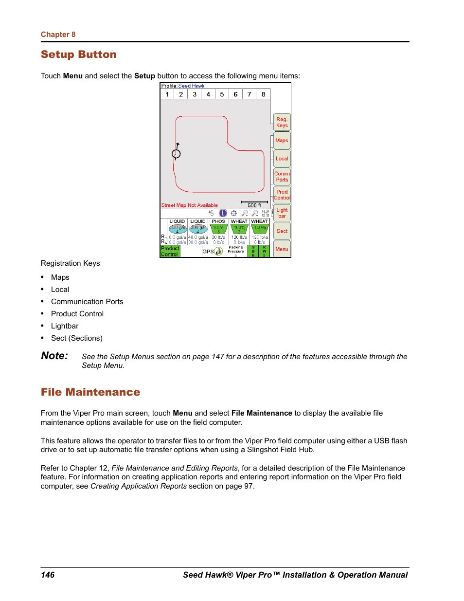 Setup button, File maintenance | Seed Hawk Raven 2012 User Manual | Page 158 / 286