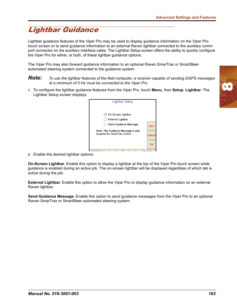 Lightbar guidance | Seed Hawk Raven 2012 User Manual | Page 175 / 286