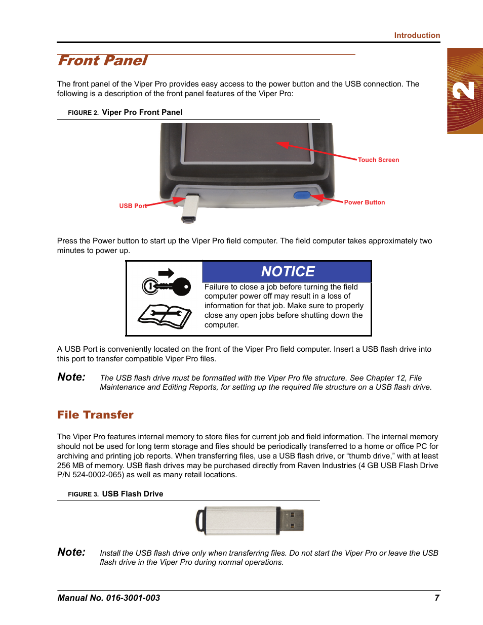 Front panel, Notice | Seed Hawk Raven 2012 User Manual | Page 19 / 286