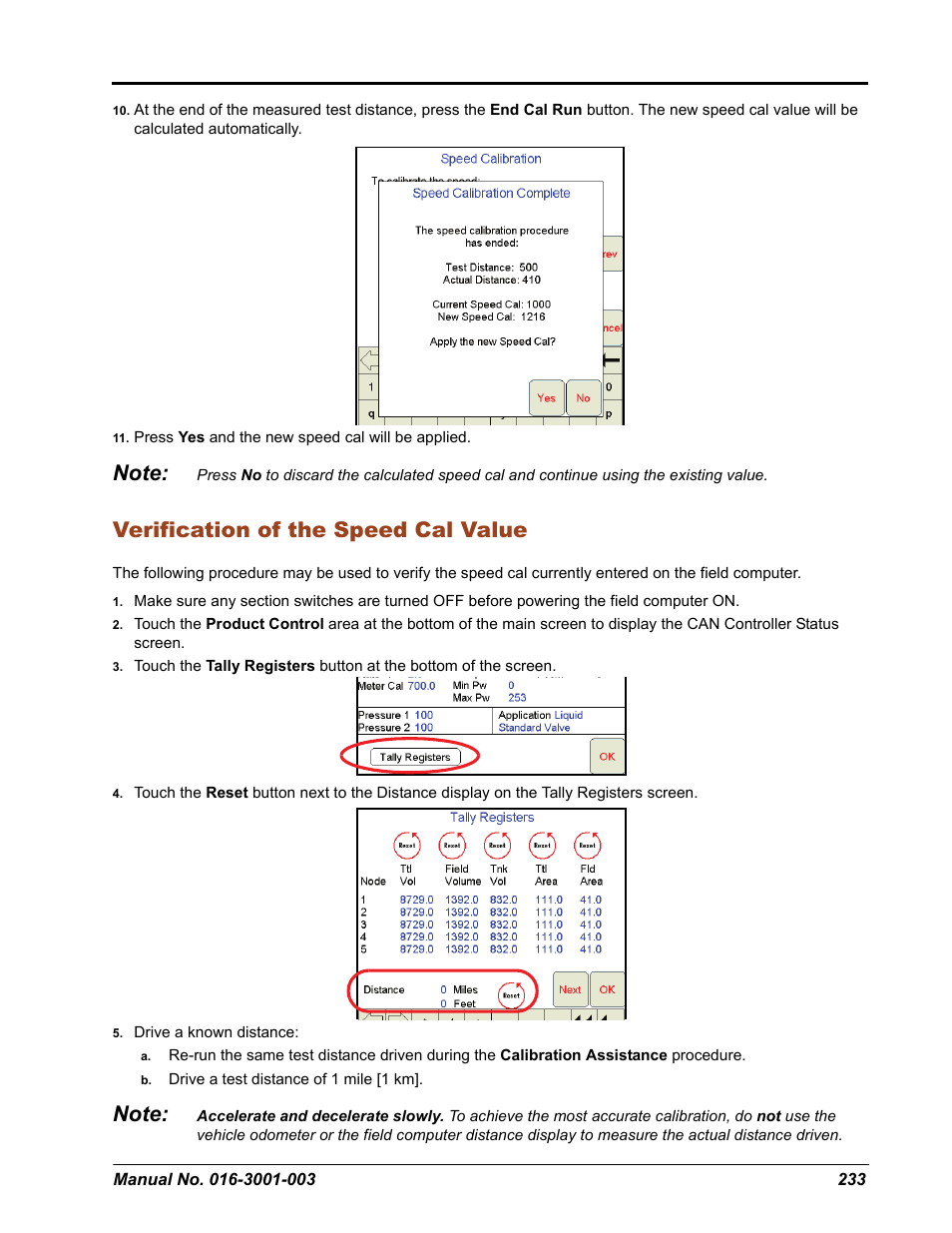 Verification of the speed cal value | Seed Hawk Raven 2012 User Manual | Page 245 / 286