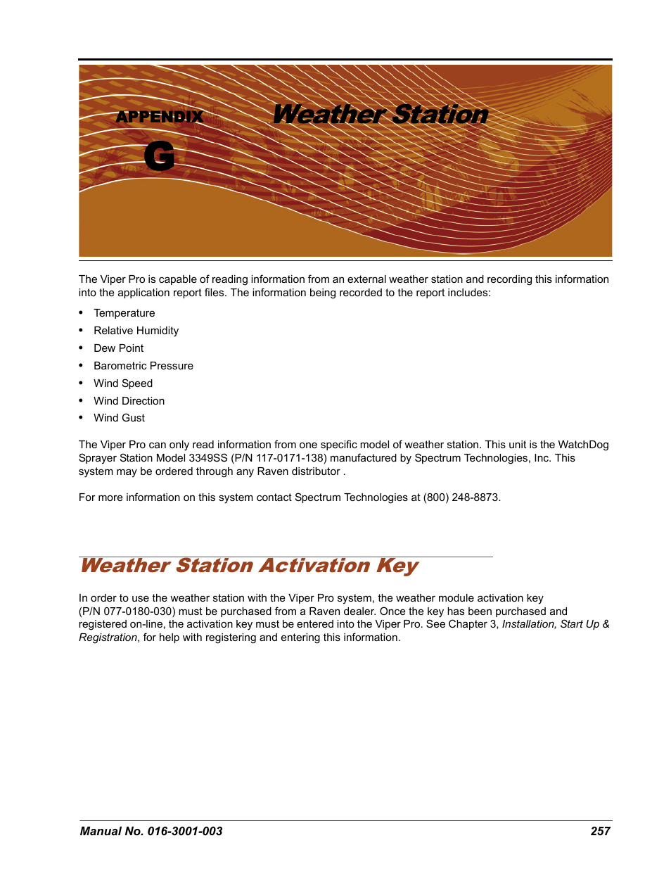 Weather station, Weather station activation key | Seed Hawk Raven 2012 User Manual | Page 269 / 286
