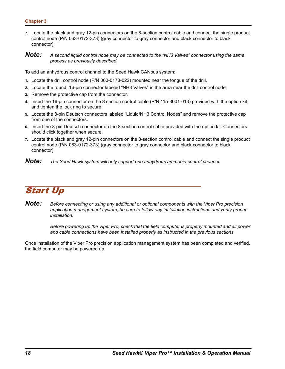 Start up | Seed Hawk Raven 2012 User Manual | Page 30 / 286