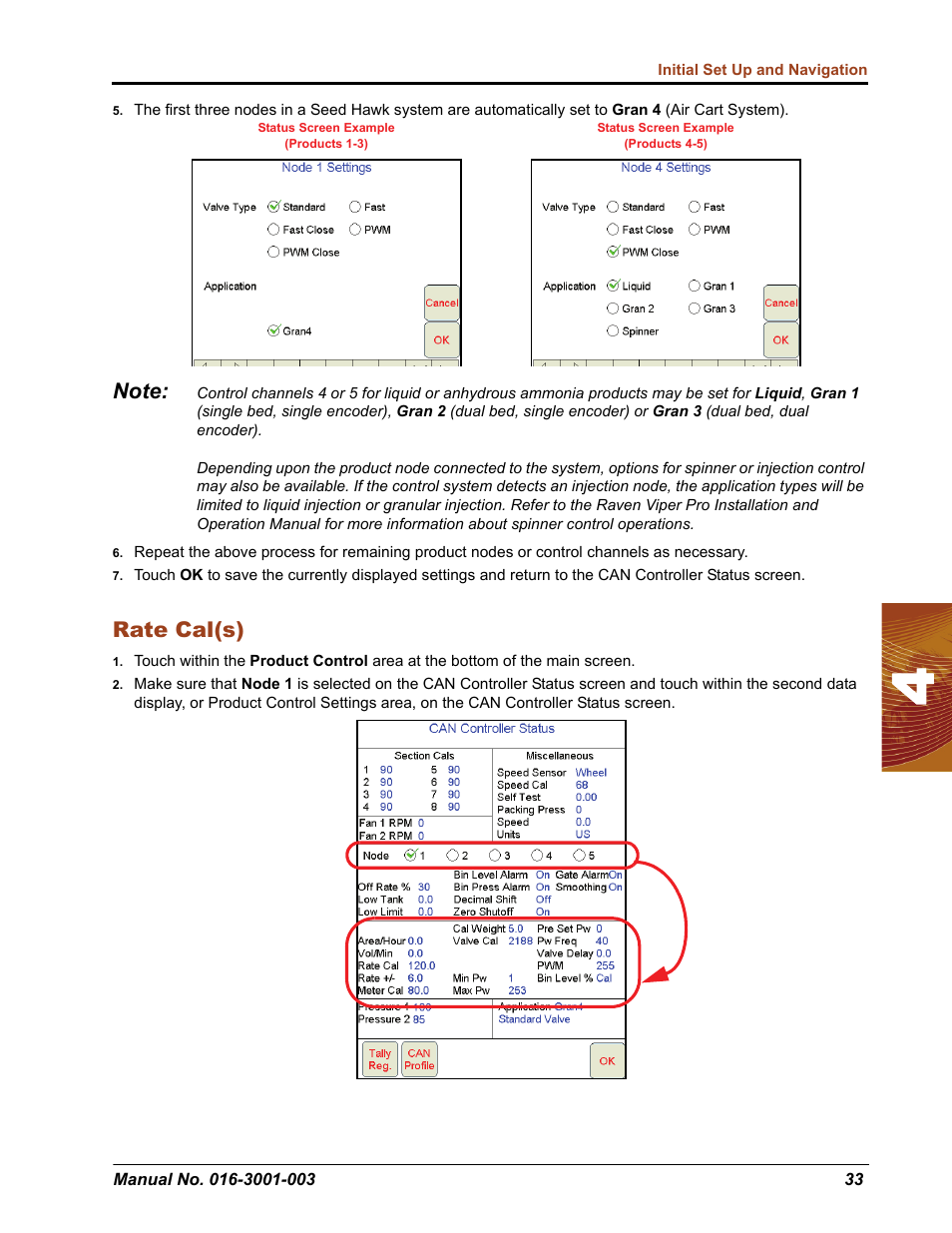 Rate cal(s) | Seed Hawk Raven 2012 User Manual | Page 45 / 286