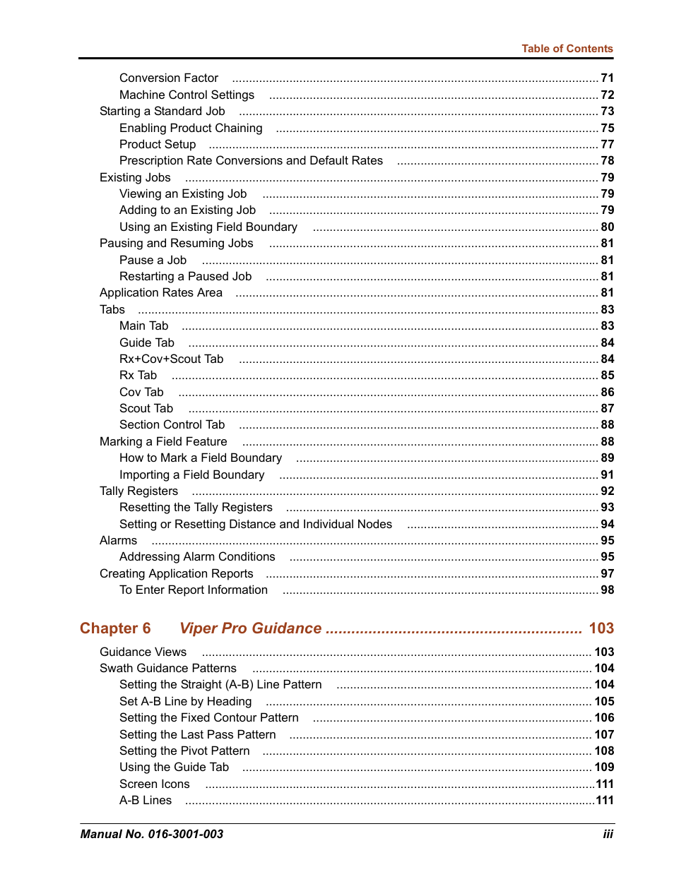 Chapter 6 viper pro guidance | Seed Hawk Raven 2012 User Manual | Page 5 / 286