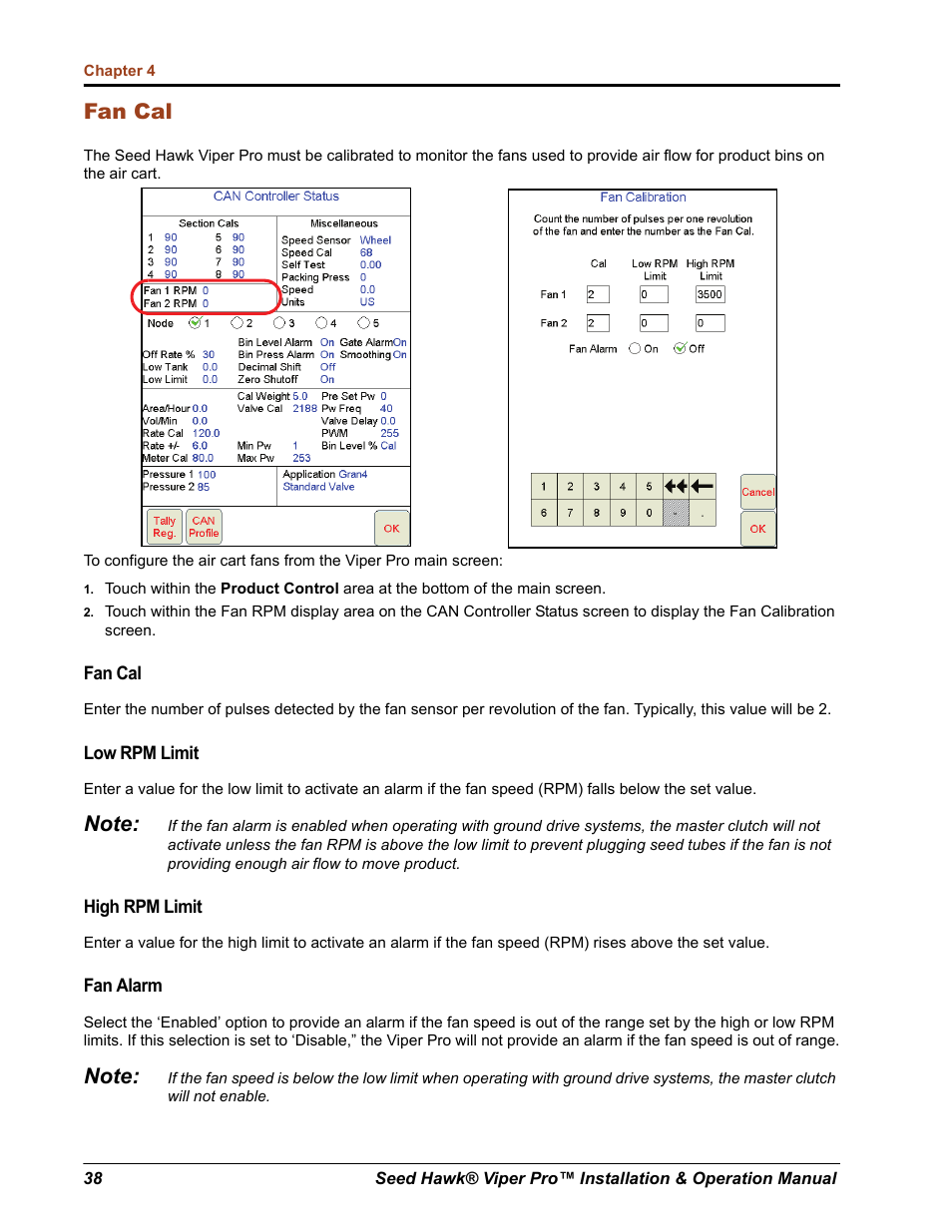 Fan cal | Seed Hawk Raven 2012 User Manual | Page 50 / 286