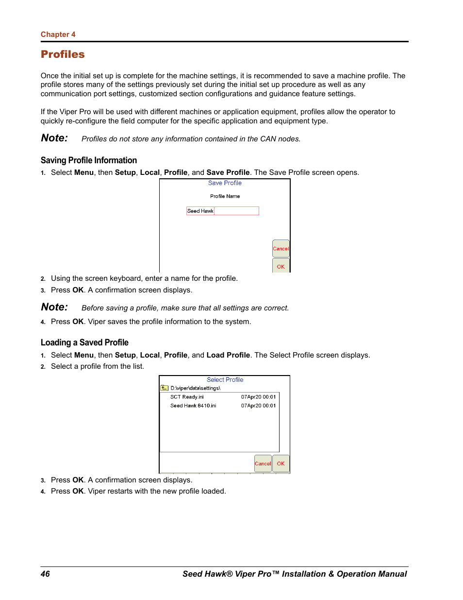 Profiles | Seed Hawk Raven 2012 User Manual | Page 58 / 286