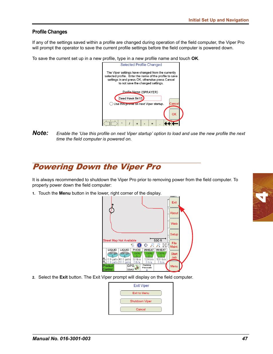 Powering down the viper pro | Seed Hawk Raven 2012 User Manual | Page 59 / 286
