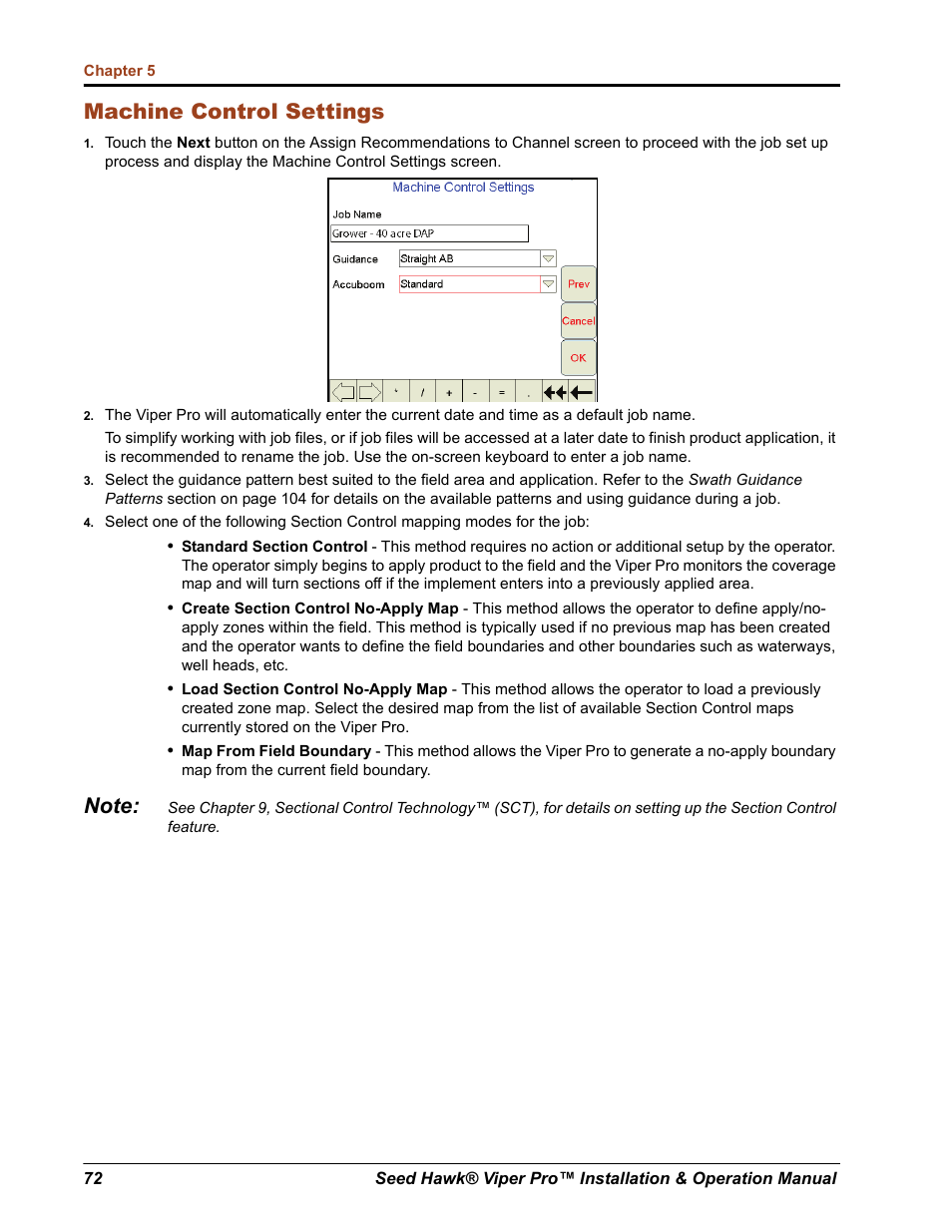 Machine control settings | Seed Hawk Raven 2012 User Manual | Page 84 / 286