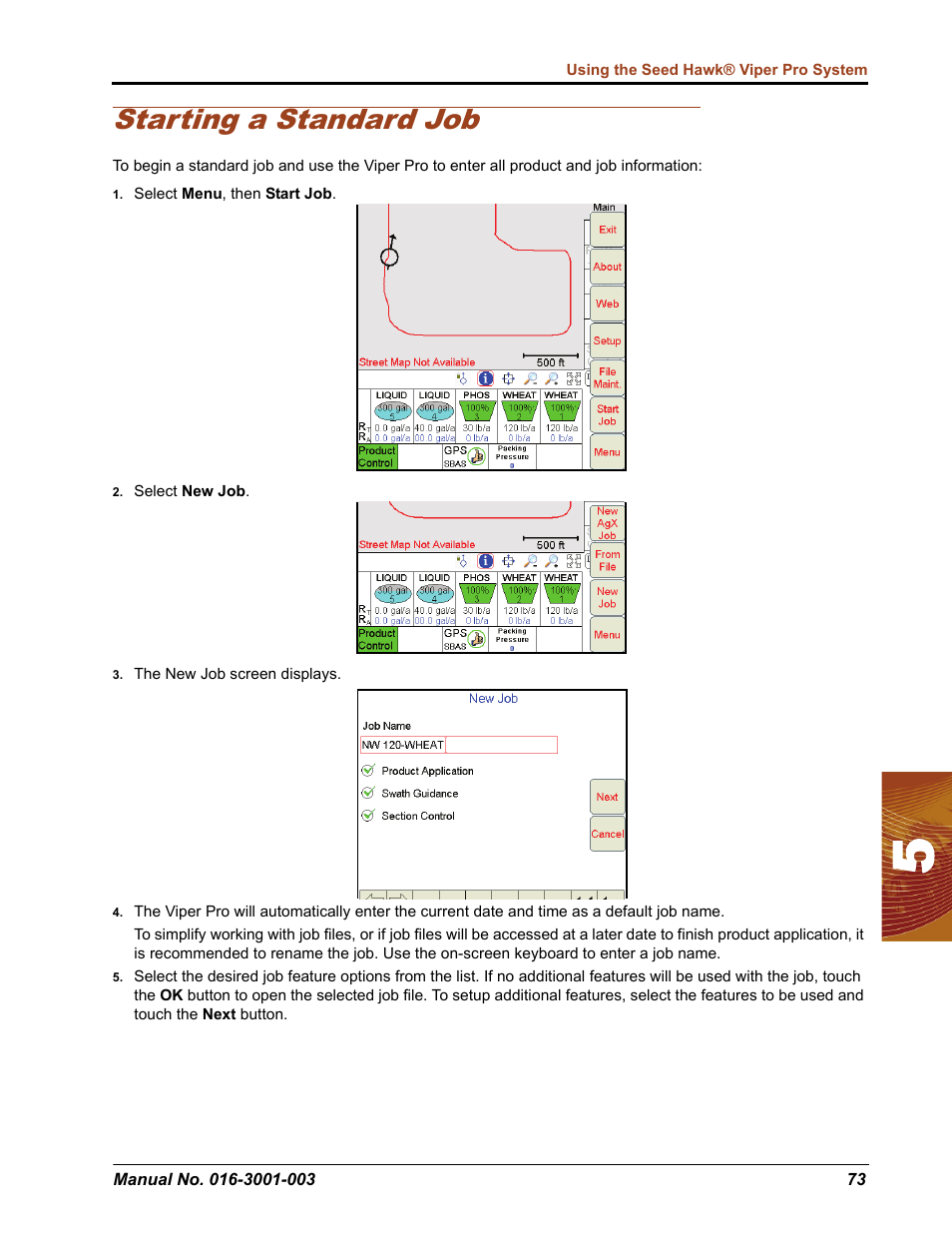 Starting a standard job | Seed Hawk Raven 2012 User Manual | Page 85 / 286