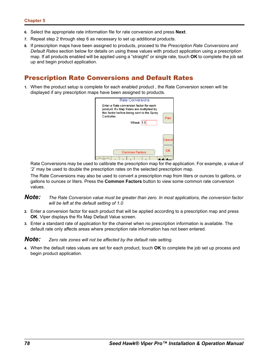 Prescription rate conversions and default rates | Seed Hawk Raven 2012 User Manual | Page 90 / 286