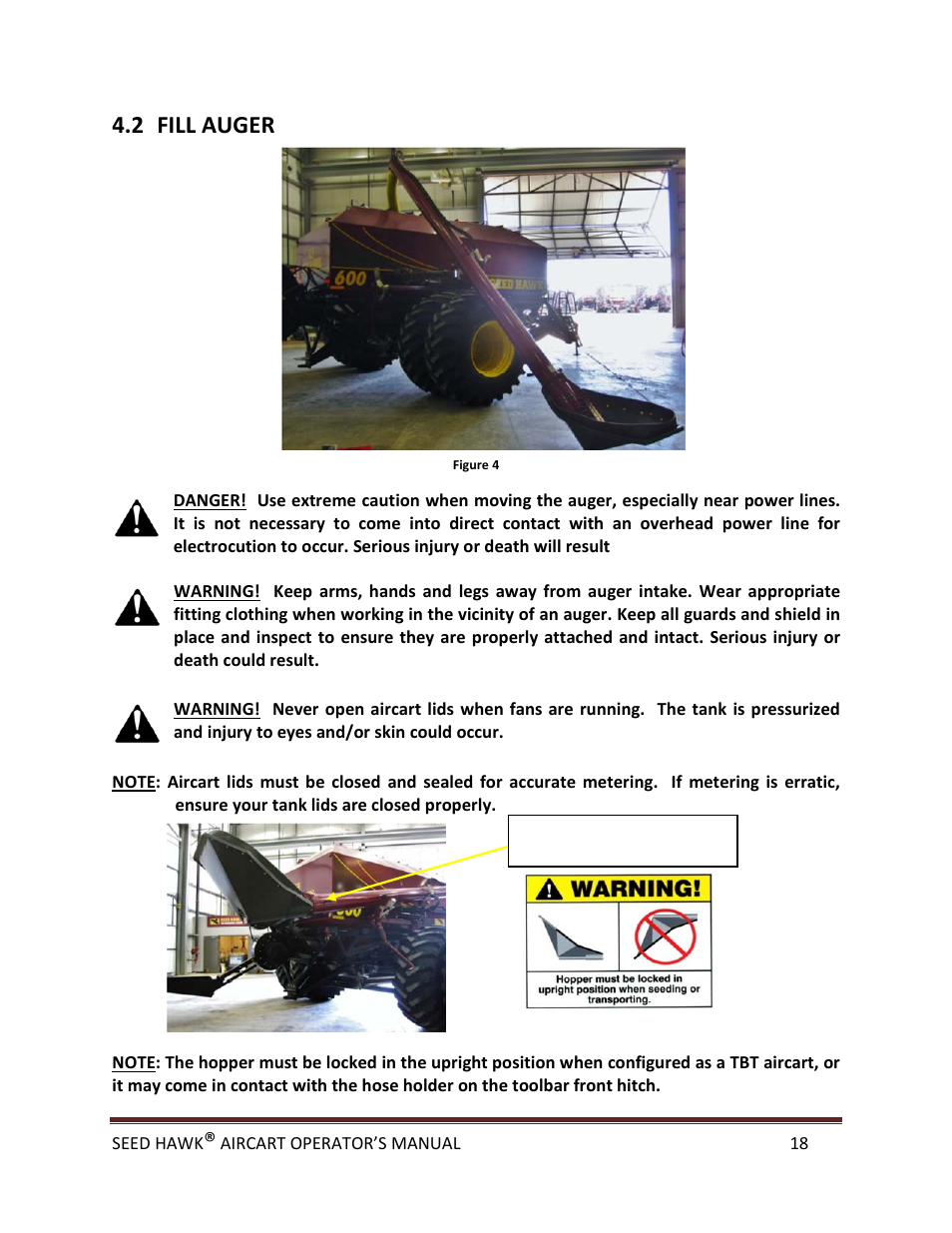 2 fill auger | Seed Hawk AIRCART 2013 User Manual | Page 23 / 99