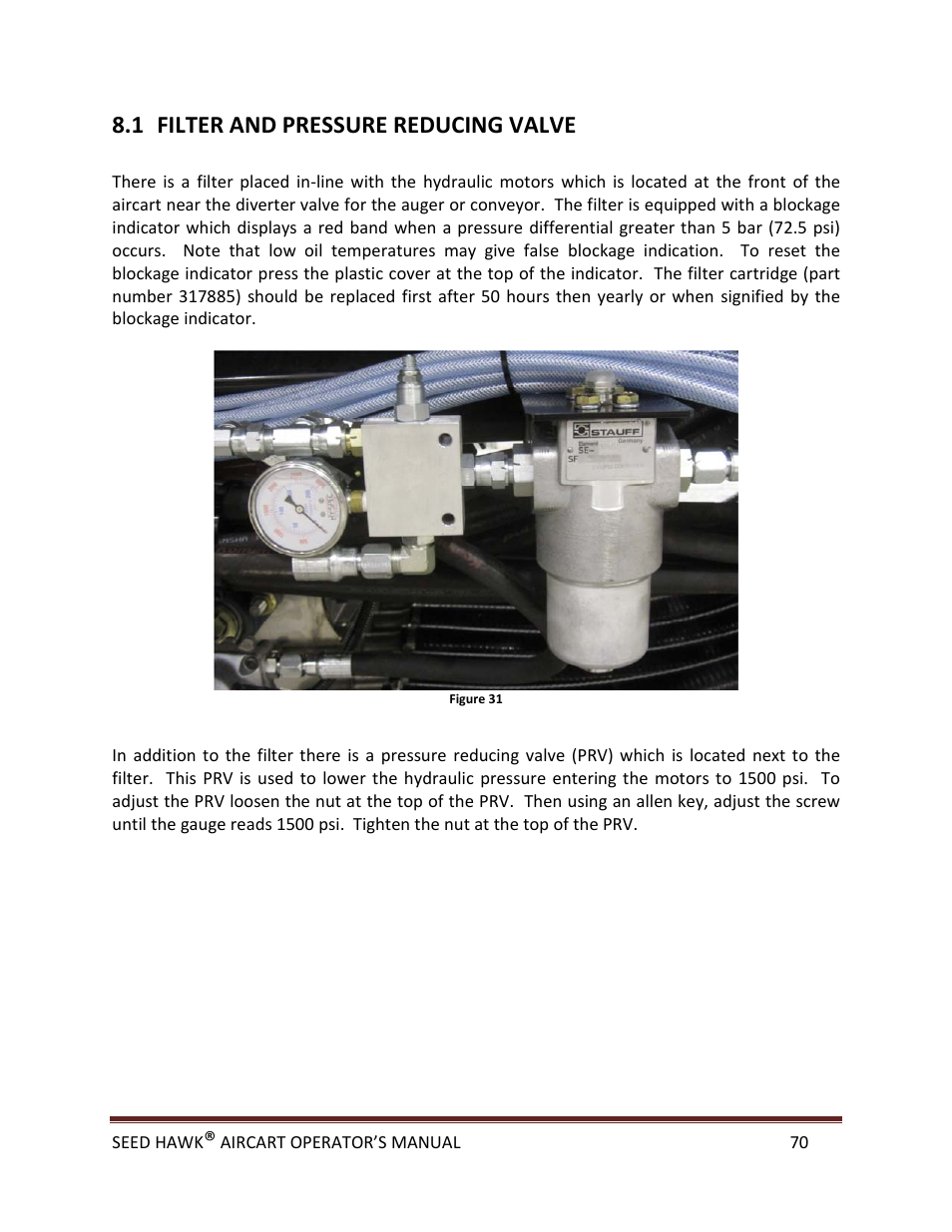 1 filter and pressure reducing valve | Seed Hawk AIRCART 2013 User Manual | Page 75 / 99