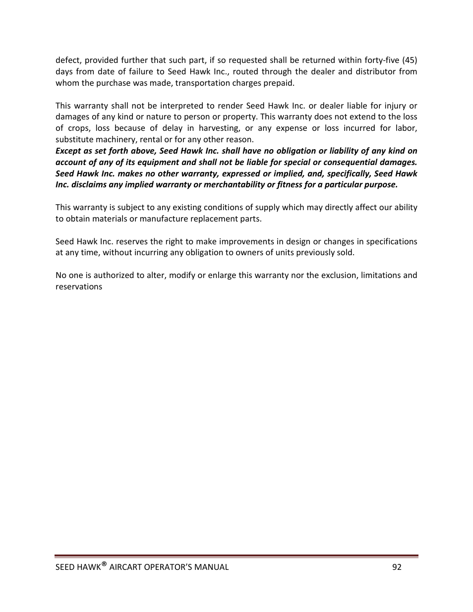 Seed Hawk AIRCART 2013 User Manual | Page 97 / 99