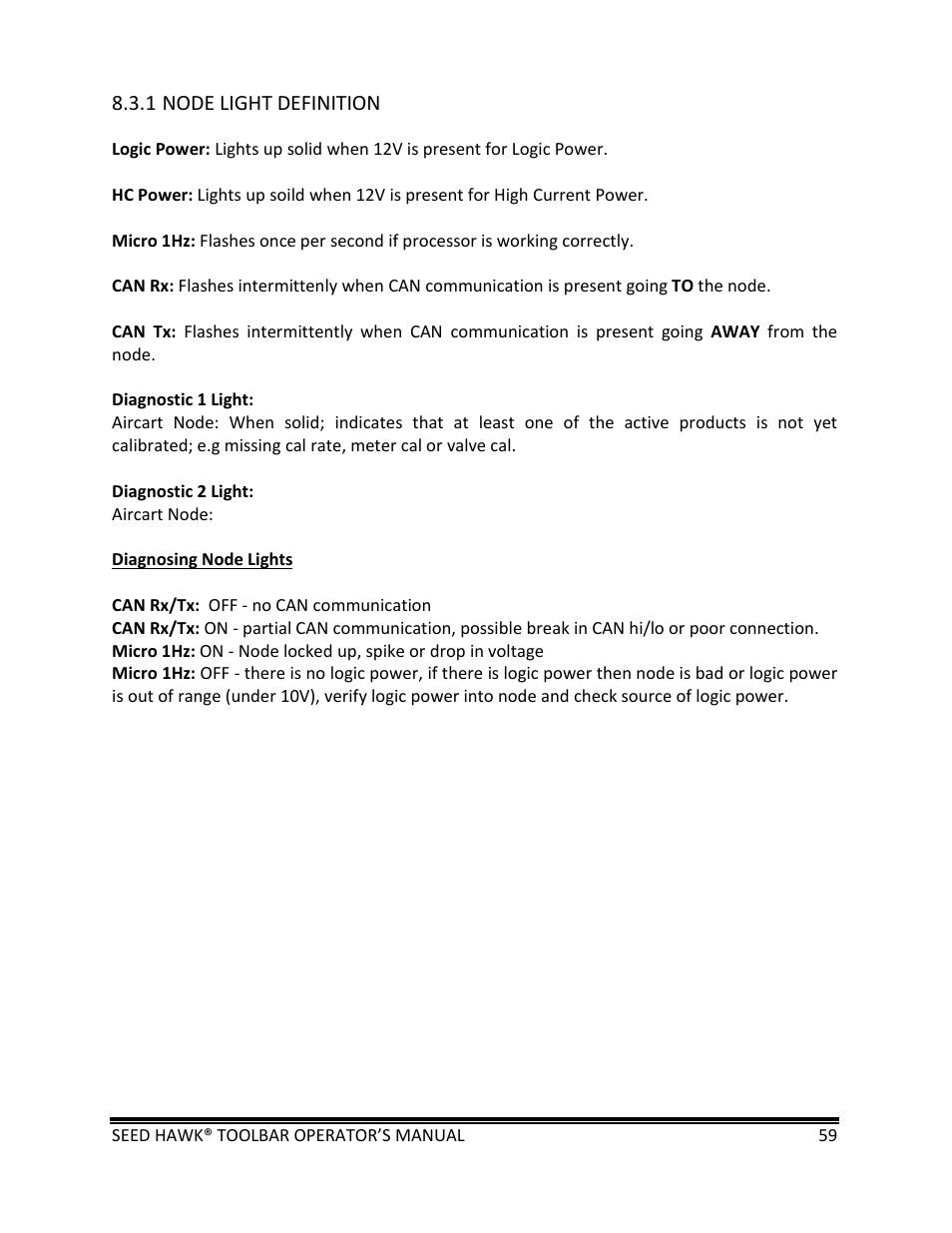 Seed Hawk TOOLBAR 2013 45 & XL SERIES User Manual | Page 59 / 113