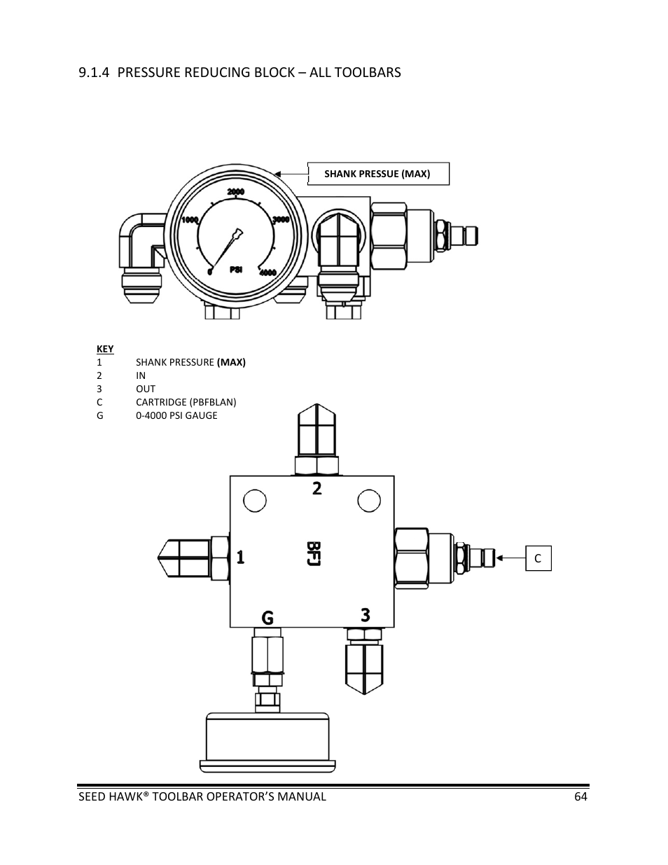 4 pressure reducing block – all toolbars | Seed Hawk TOOLBAR 2013 45 & XL SERIES User Manual | Page 64 / 113