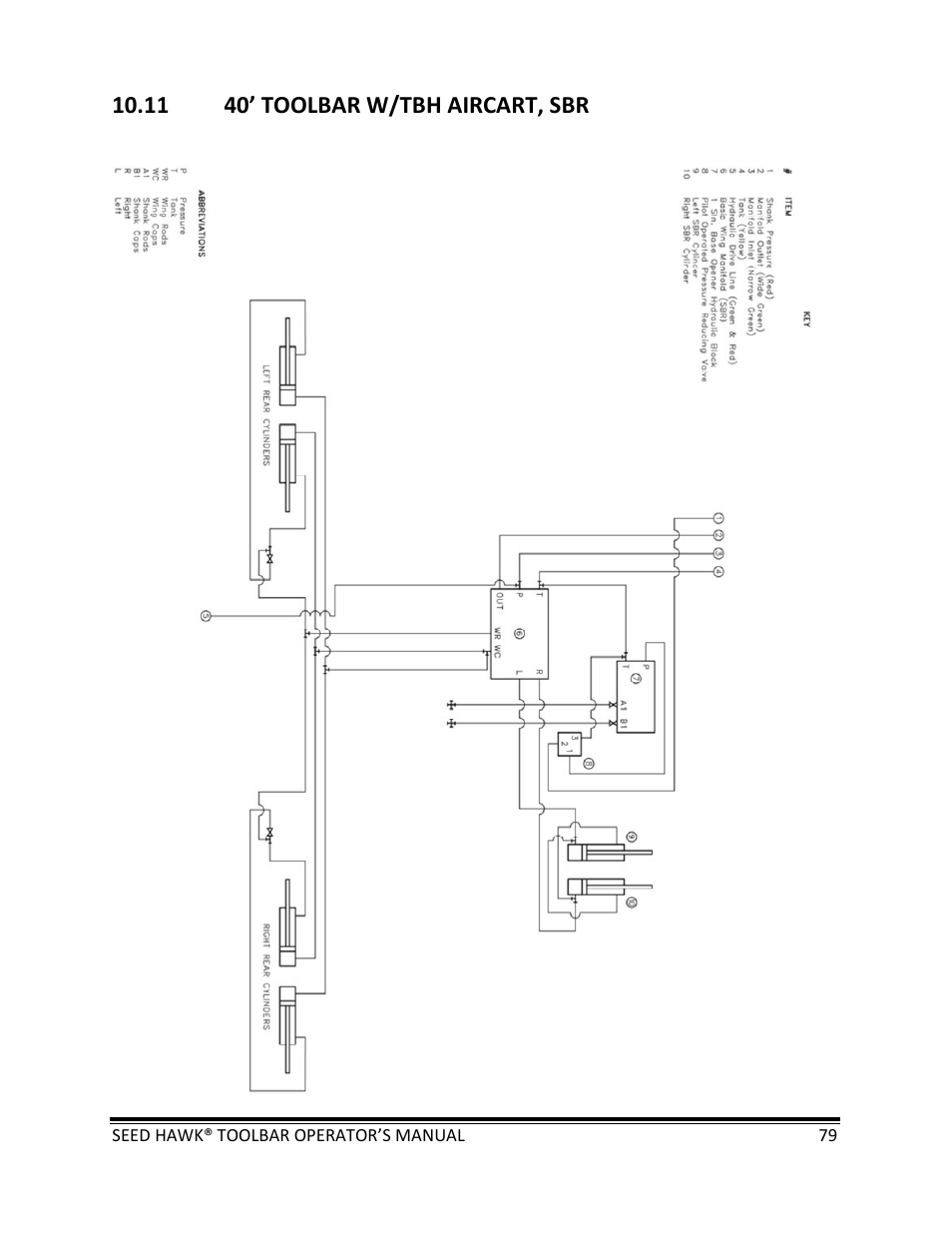 11 40’ toolbar w/tbh aircart, sbr | Seed Hawk TOOLBAR 2013 45 & XL SERIES User Manual | Page 79 / 113
