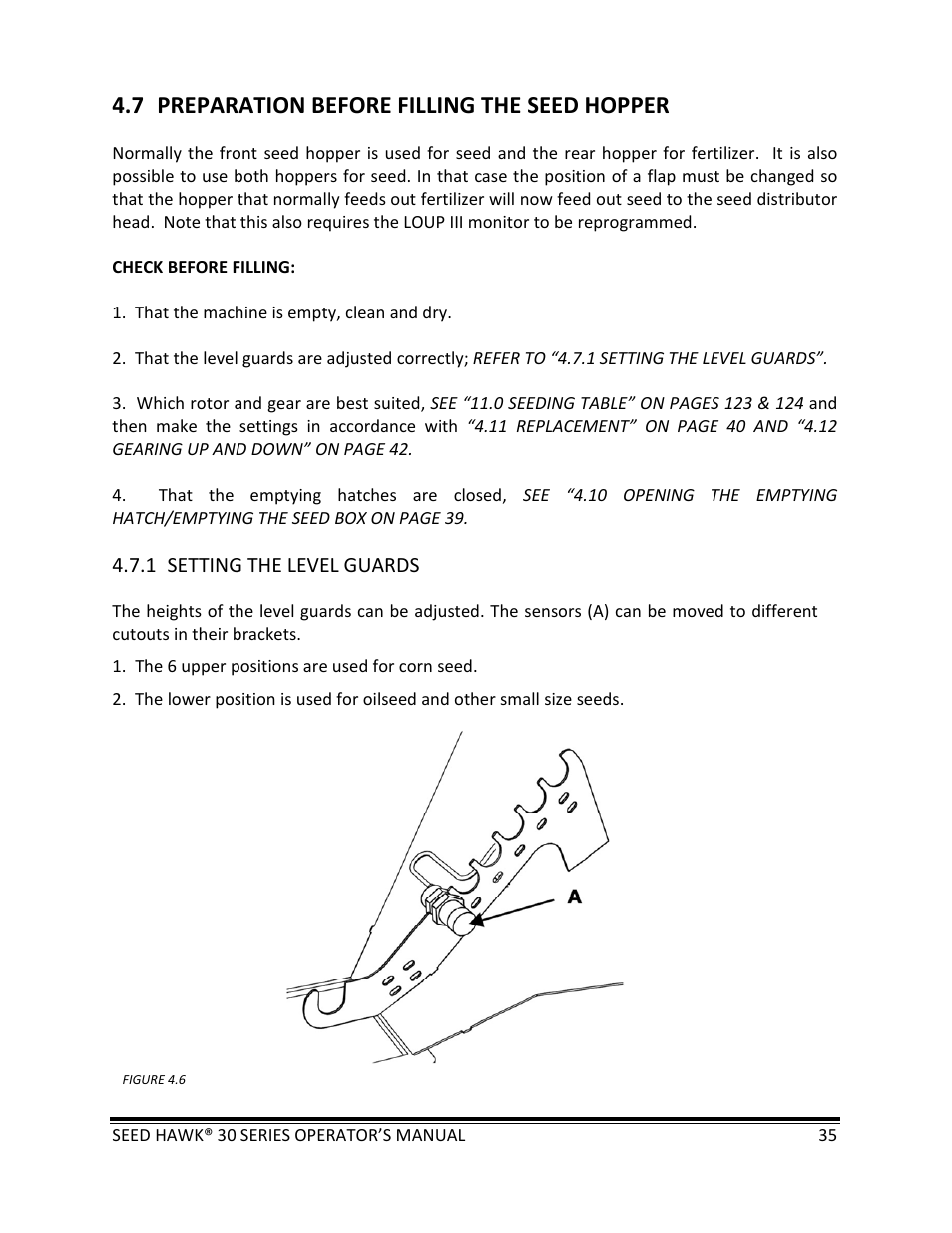 7 preparation before filling the seed hopper | Seed Hawk 30 SERIES: 600C & 800C 2013 User Manual | Page 35 / 127