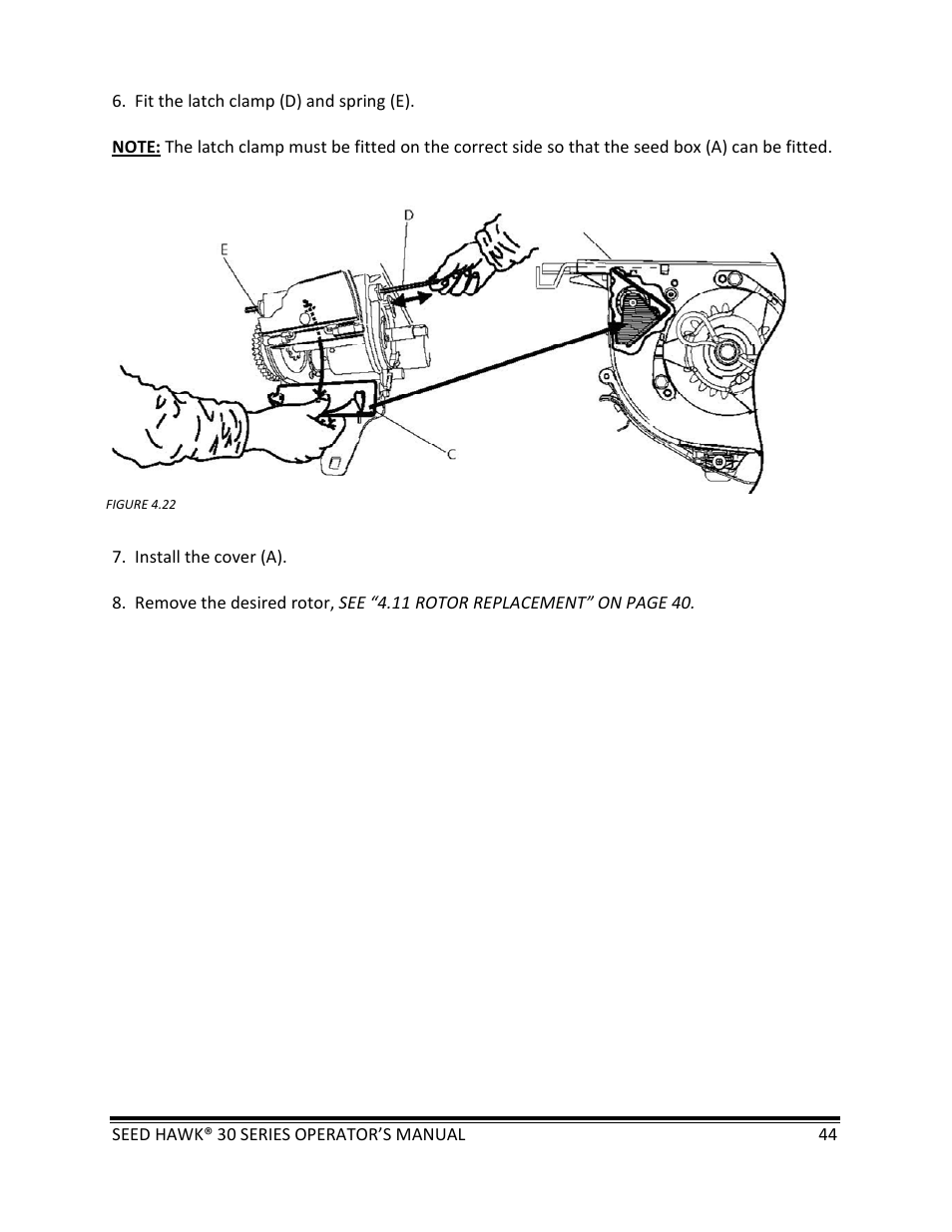 Seed Hawk 30 SERIES: 600C & 800C 2013 User Manual | Page 44 / 127