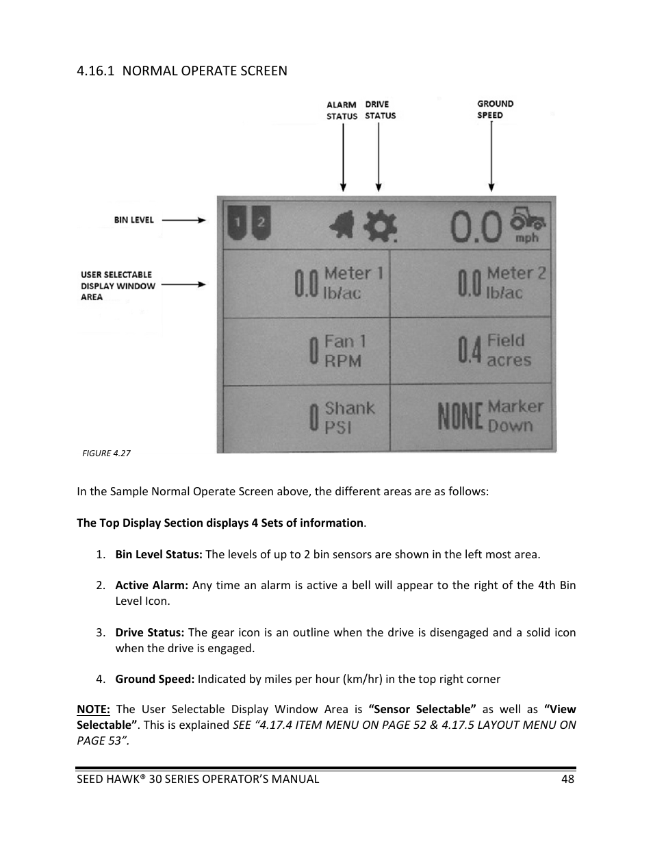 Seed Hawk 30 SERIES: 600C & 800C 2013 User Manual | Page 48 / 127