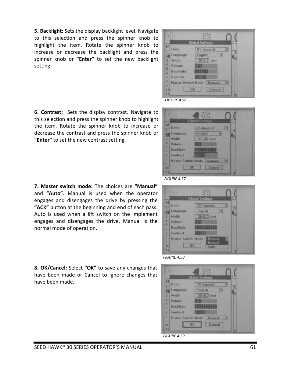 Seed Hawk 30 SERIES: 600C & 800C 2013 User Manual | Page 61 / 127