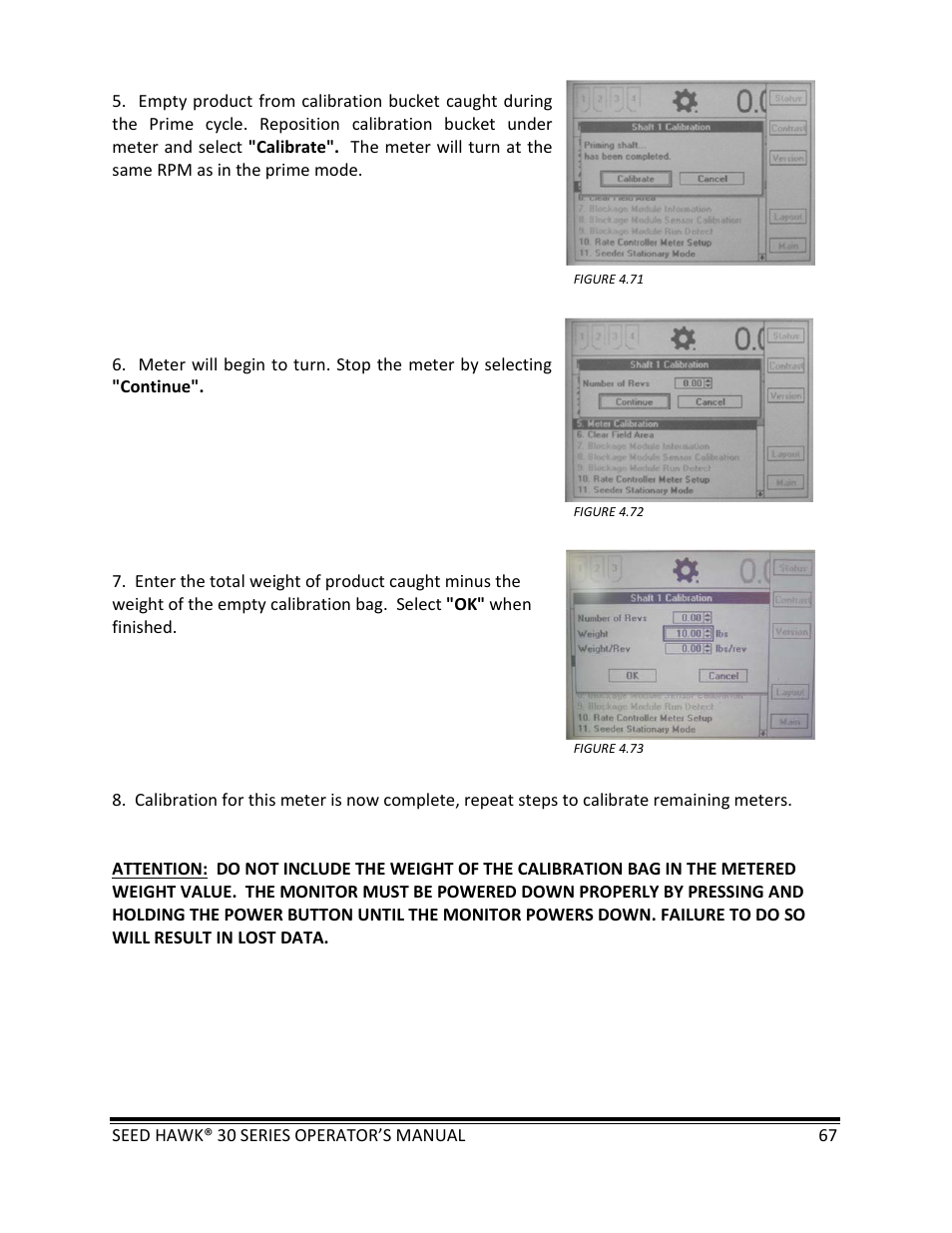 Seed Hawk 30 SERIES: 600C & 800C 2013 User Manual | Page 67 / 127