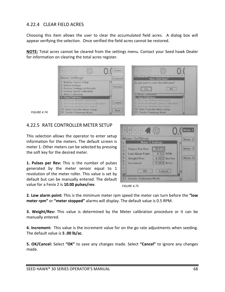 Seed Hawk 30 SERIES: 600C & 800C 2013 User Manual | Page 68 / 127