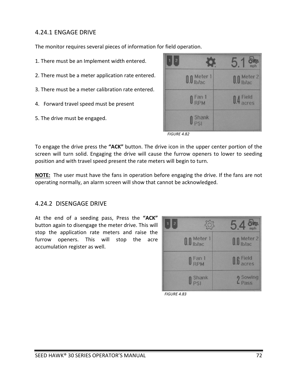 Seed Hawk 30 SERIES: 600C & 800C 2013 User Manual | Page 72 / 127
