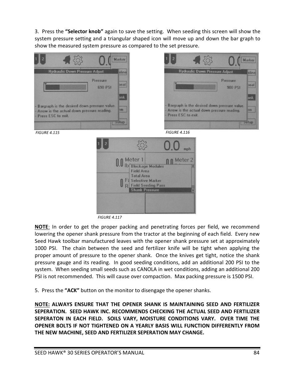 Seed Hawk 30 SERIES: 600C & 800C 2013 User Manual | Page 84 / 127