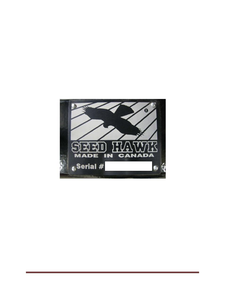 3 machine serial number, Machine serial number | Seed Hawk AIRCART 2012 User Manual | Page 8 / 80