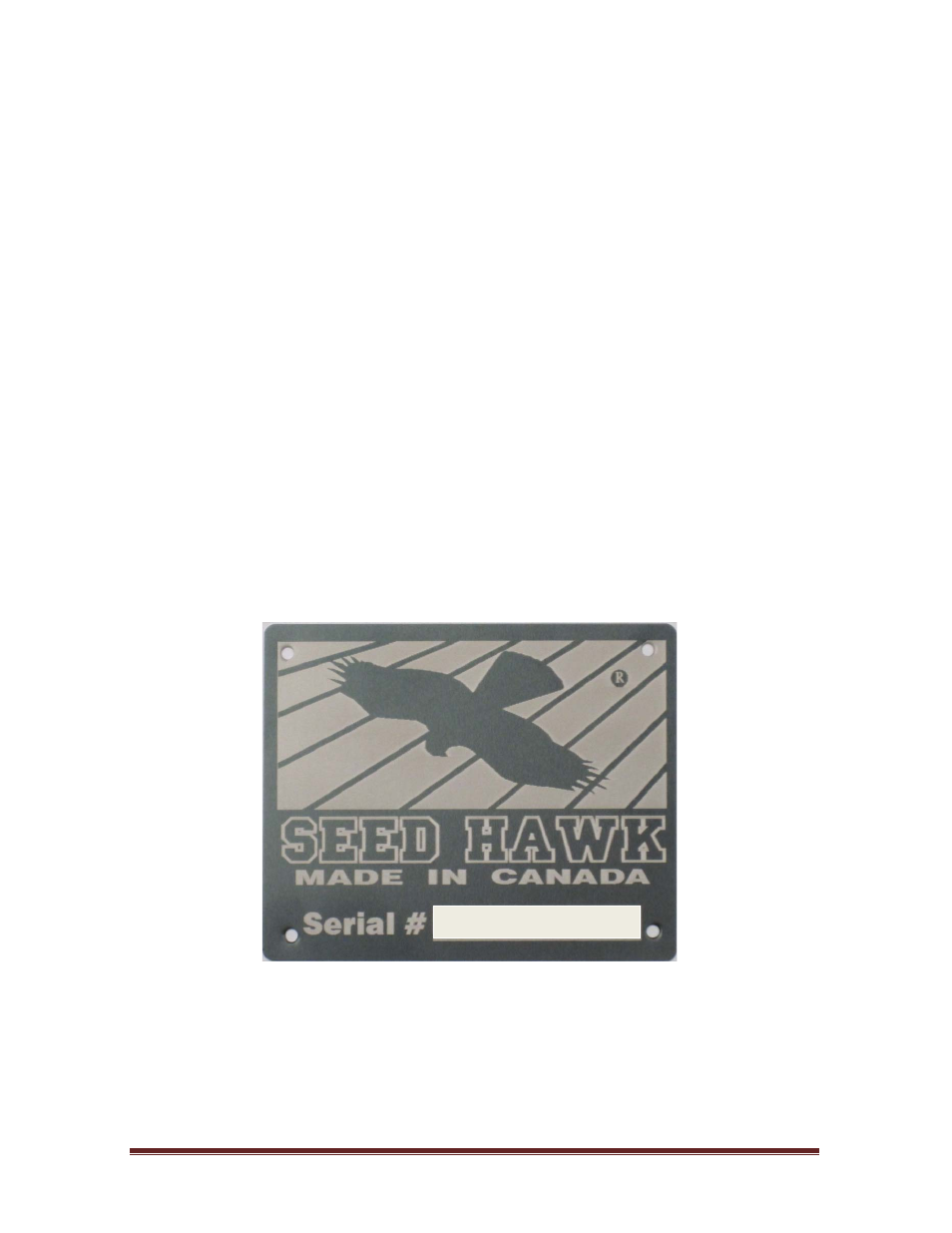 3 machine serial number, Machine serial number | Seed Hawk TOOLBAR 2012 User Manual | Page 10 / 80