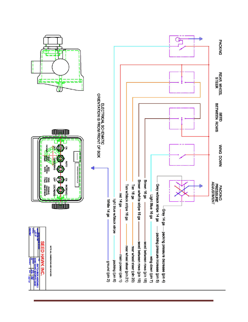 16 control box (switch box), Control box (switch box) | Seed Hawk TOOLBAR 2012 User Manual | Page 73 / 80