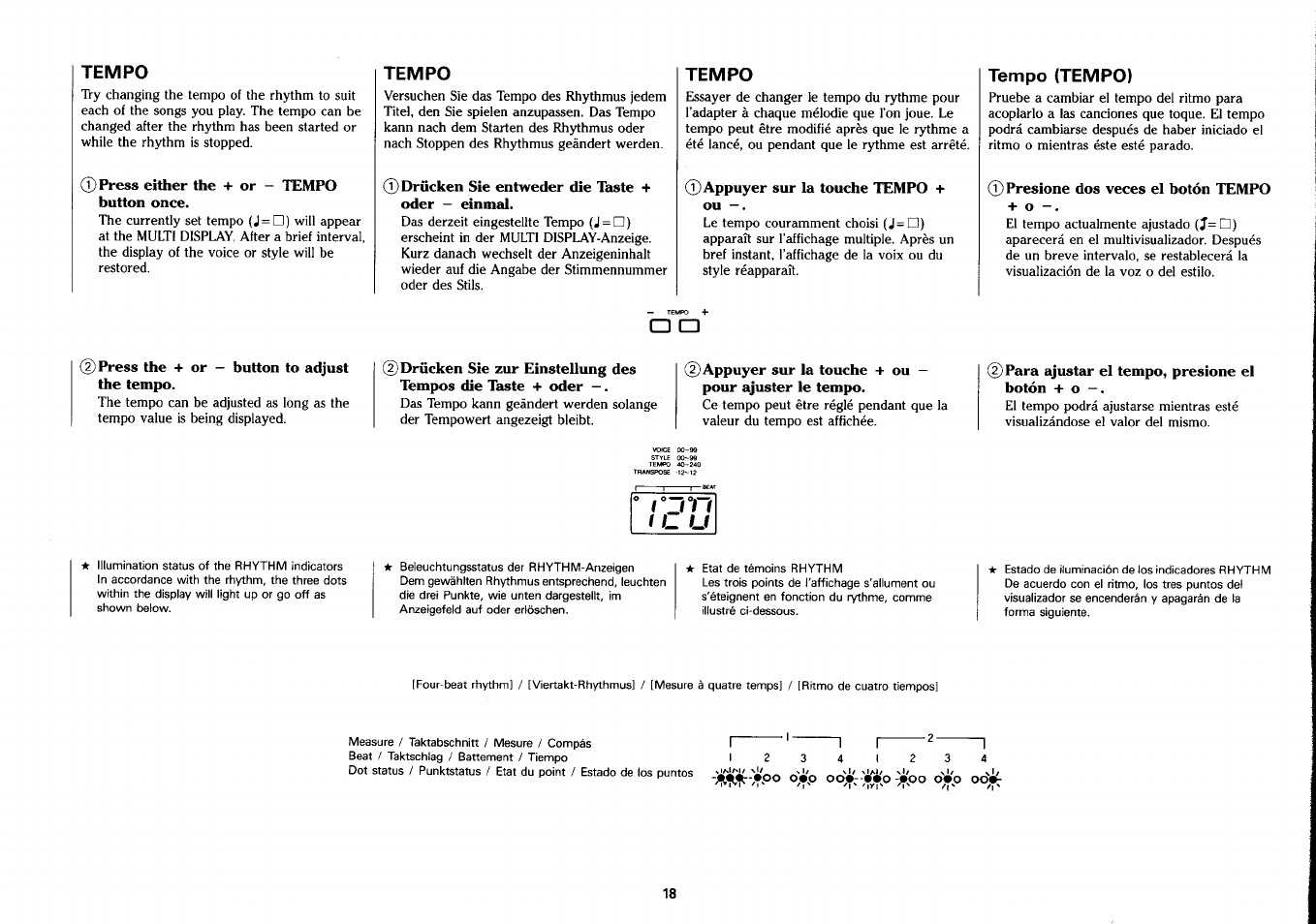 Tempo, Tempo (tempo) | Yamaha PSS-390 User Manual | Page 19 / 47