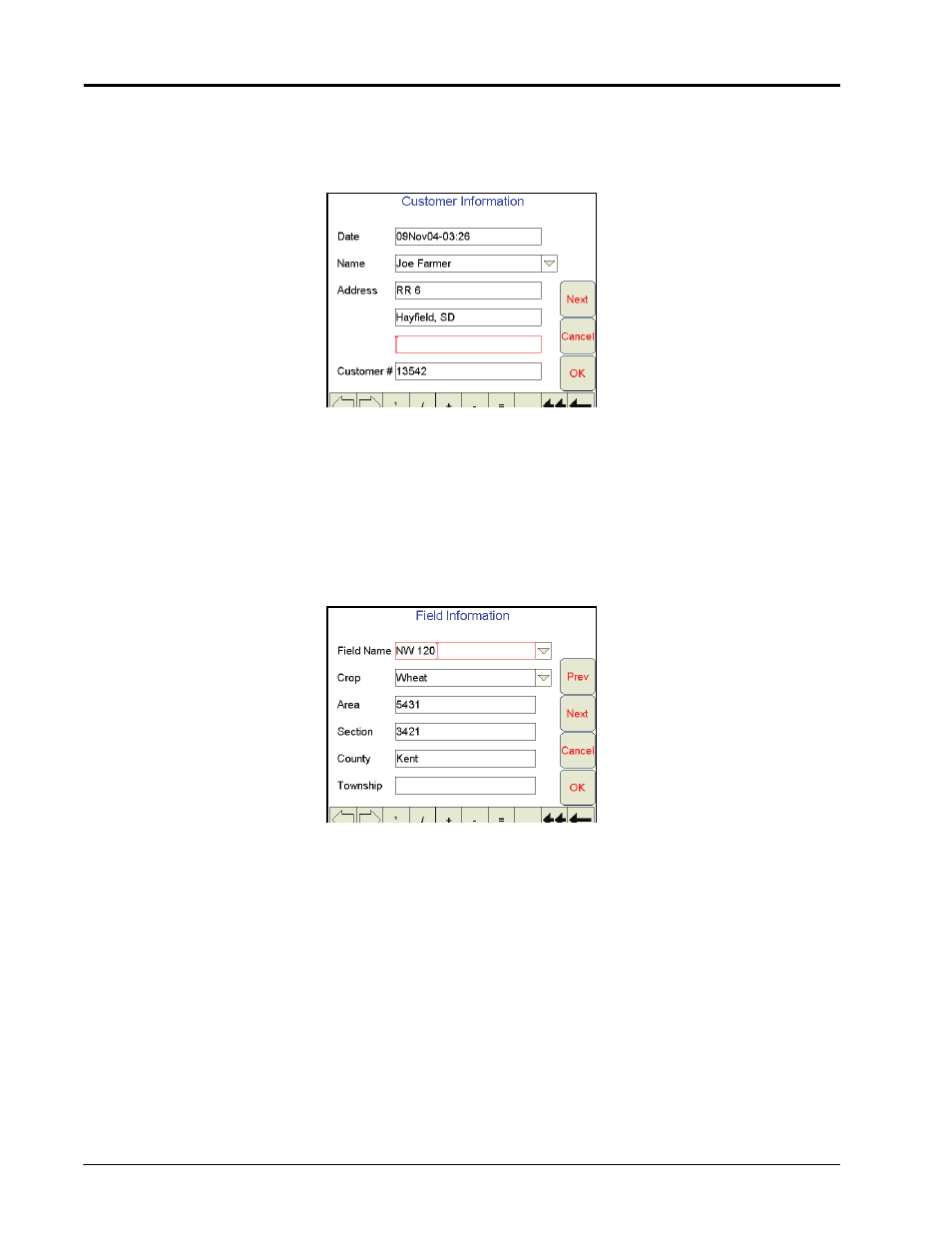 Customer information, Field information | Seed Hawk Raven 2011 User Manual | Page 132 / 248