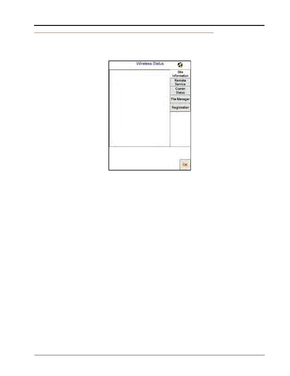 Wireless status screen, Site information tab, Remote service tab | Seed Hawk Raven 2011 User Manual | Page 237 / 248