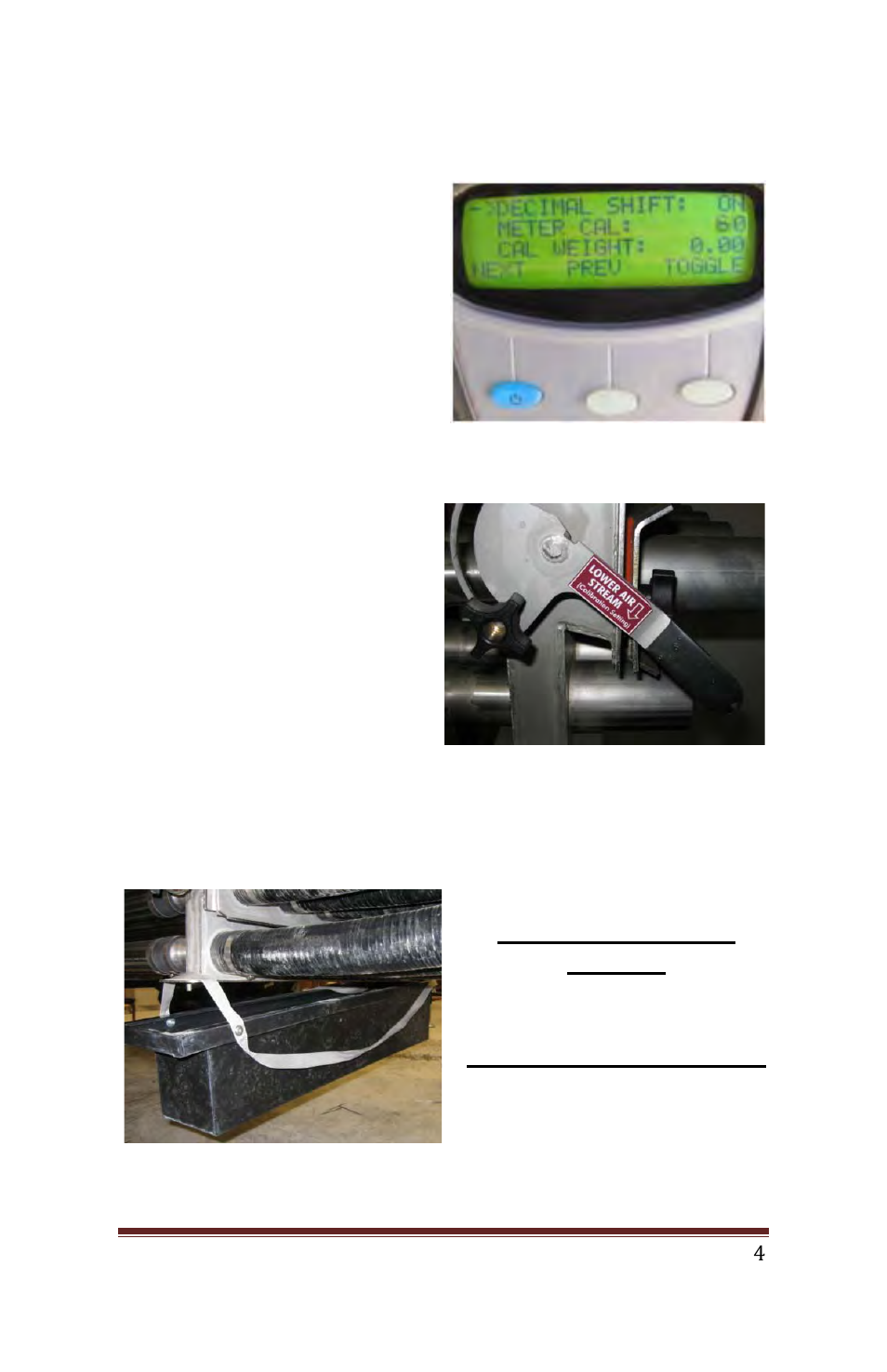 Calibration bucket weight | Seed Hawk Hydraulic Drive 2011 Calibration Guide User Manual | Page 5 / 33
