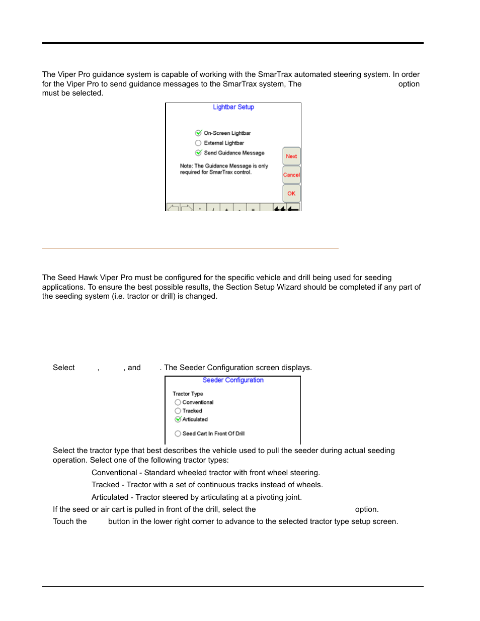 Section setup wizard, Setting up sections | Seed Hawk Raven 2010 User Manual | Page 116 / 248