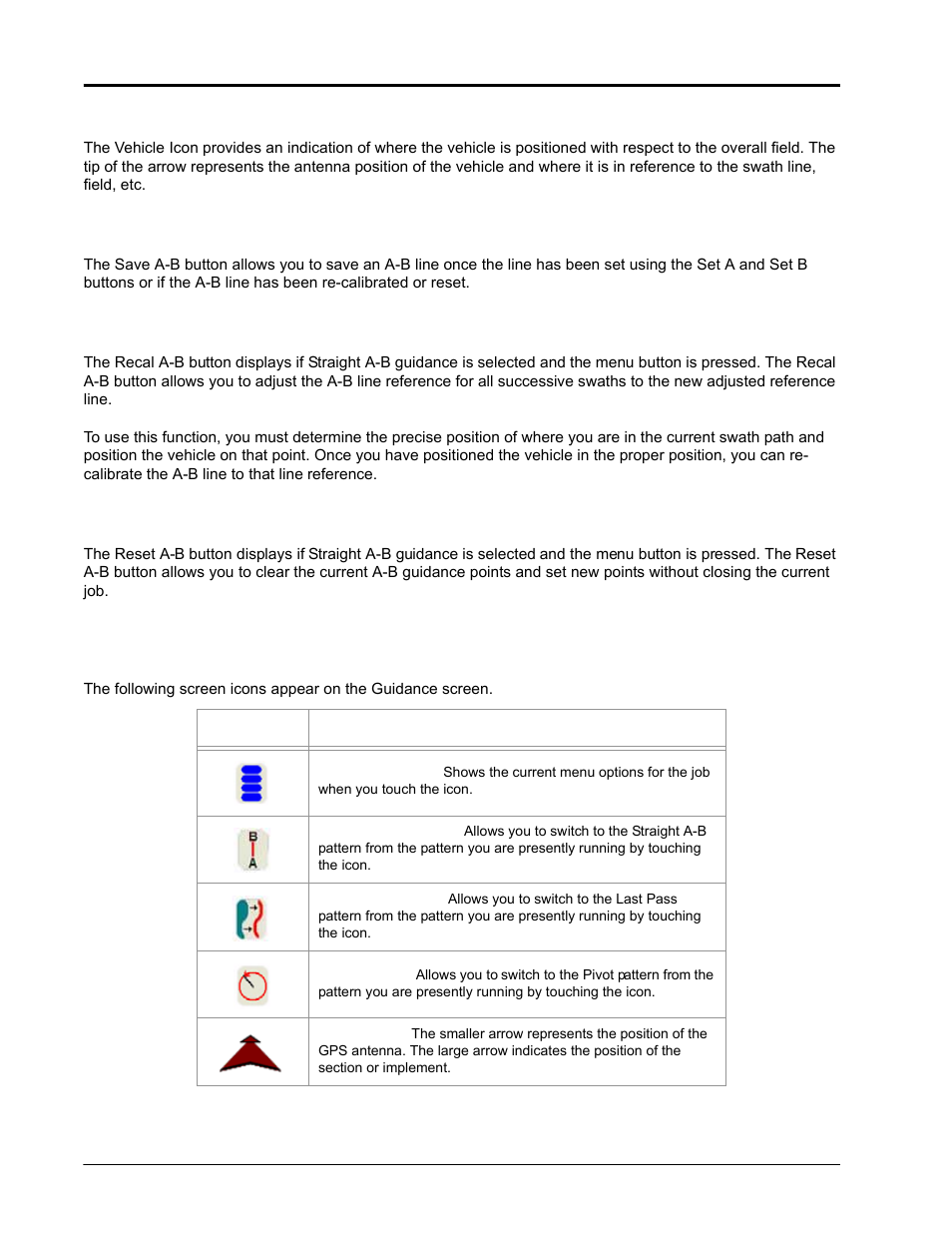 Screen icons | Seed Hawk Raven 2010 User Manual | Page 164 / 248