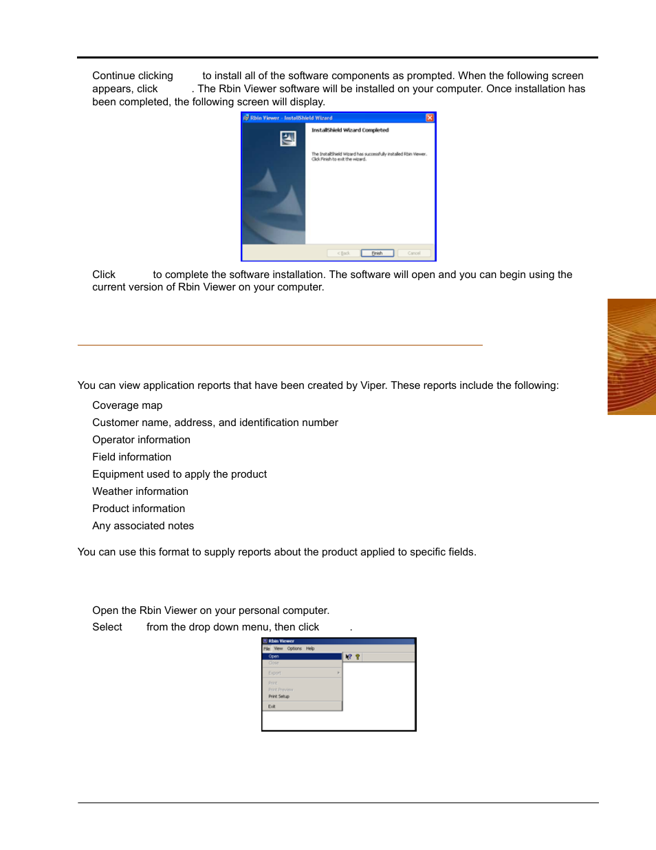 Viewing rbin files, To open an rbin report | Seed Hawk Raven 2010 User Manual | Page 185 / 248