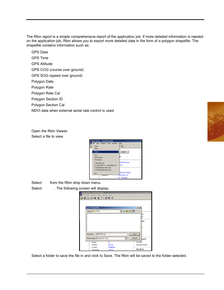 Exporting shapefiles, To export a shapefile | Seed Hawk Raven 2010 User Manual | Page 187 / 248